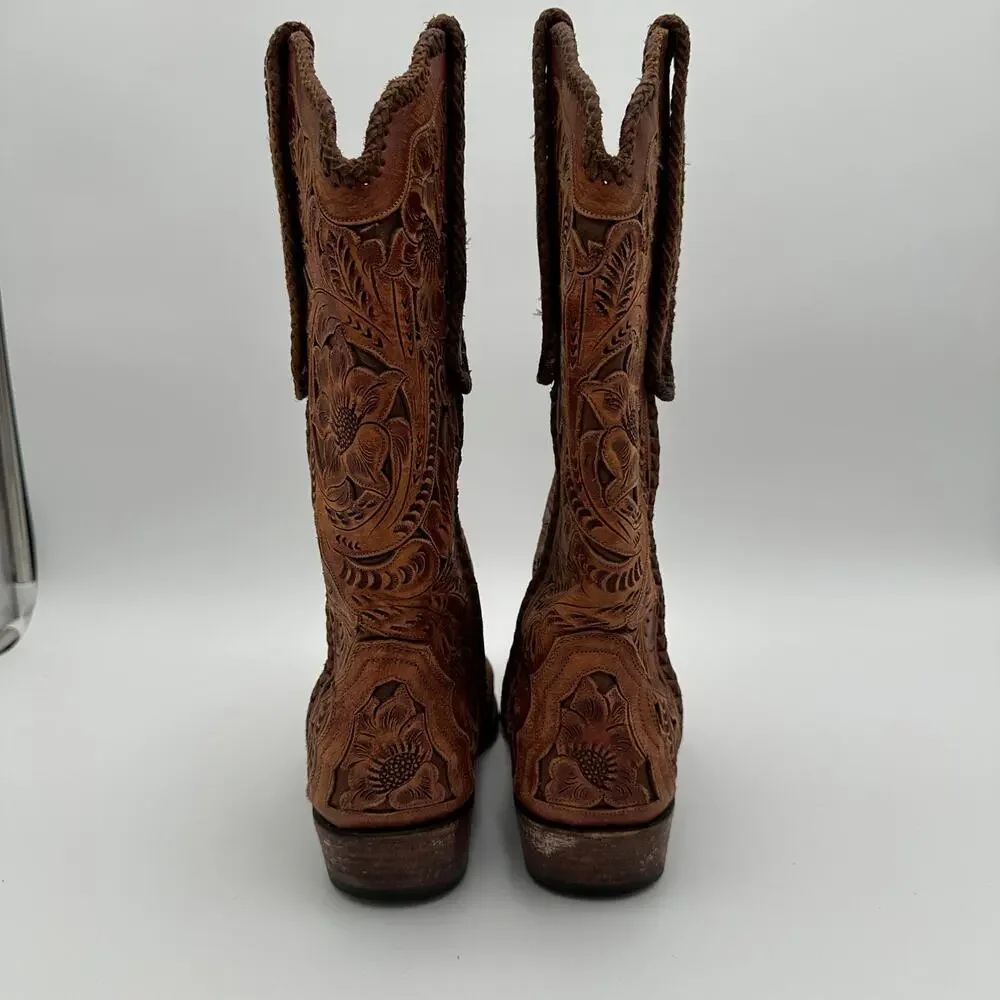 Old Gringo Mens Boots Tooled Size 6.5 D Made in Mexico